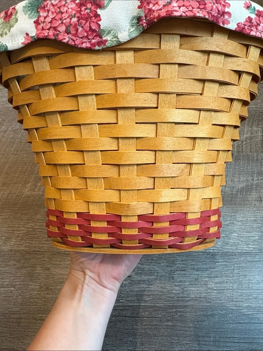 Longaberger 2002 Grandma Bonnie May Series Geranium Basket w/ Liner & Protector